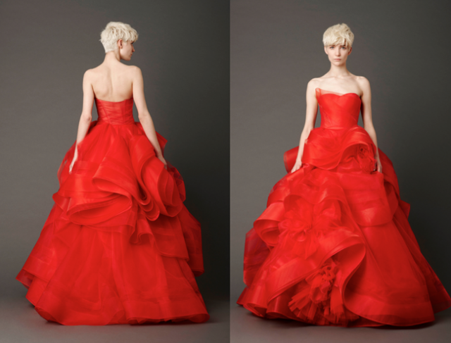 Photography: Dan Lecca | Cardinal strapless ballgown with hand-rolled floral det